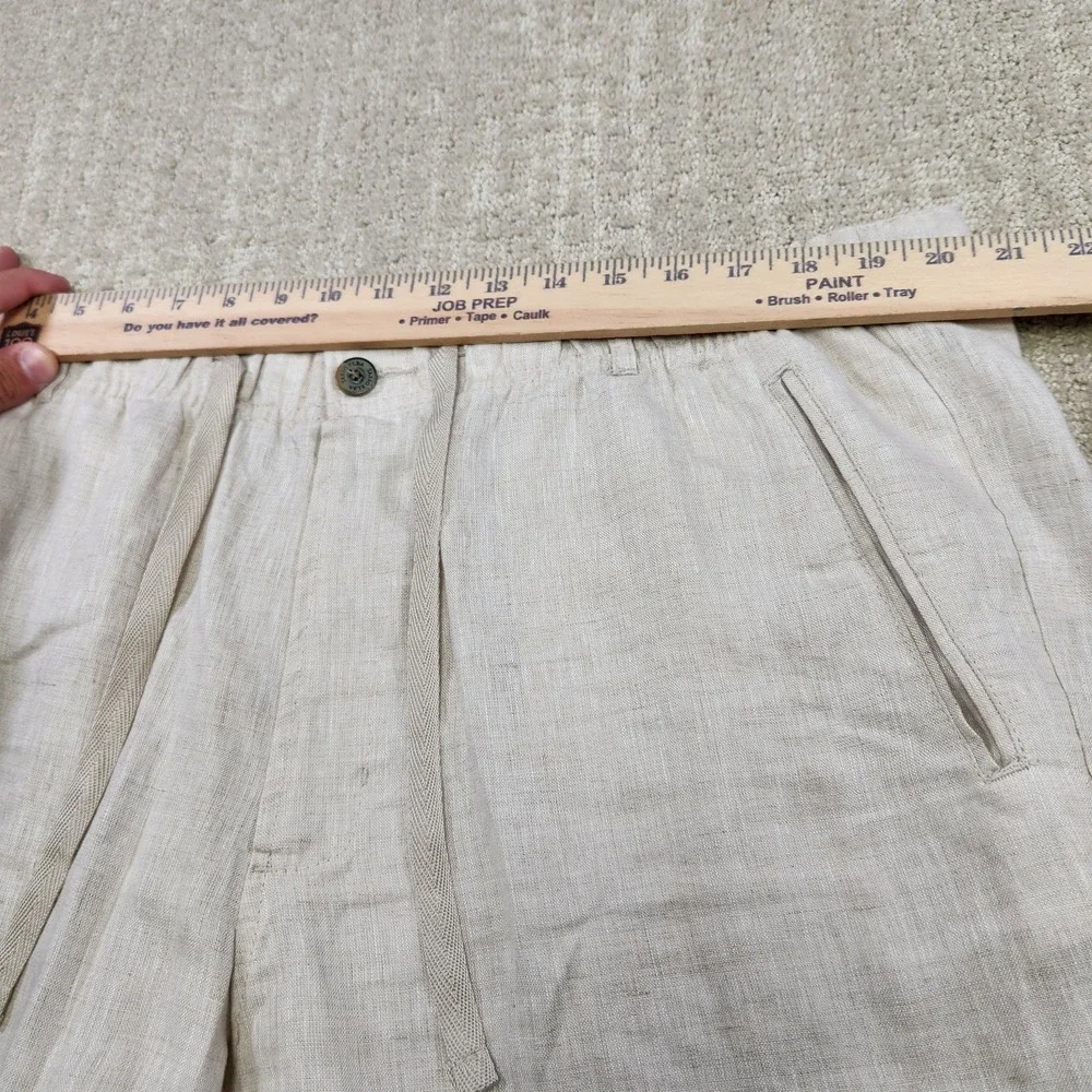 Tasso Elba Linen Pants Men XXL Relaxed Fit Drawstring Elastic Waist Straight Leg